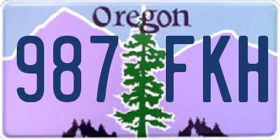 OR license plate 987FKH