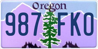 OR license plate 987FKO