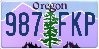 OR license plate 987FKP