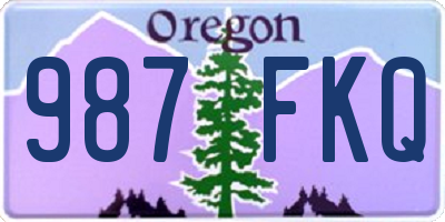OR license plate 987FKQ