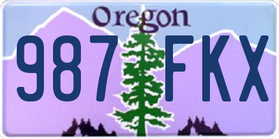 OR license plate 987FKX
