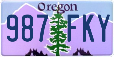 OR license plate 987FKY