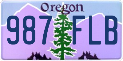 OR license plate 987FLB
