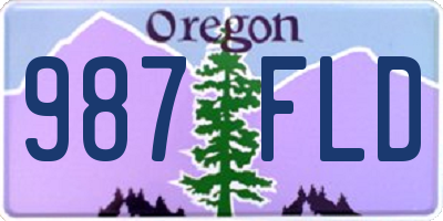 OR license plate 987FLD