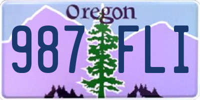 OR license plate 987FLI