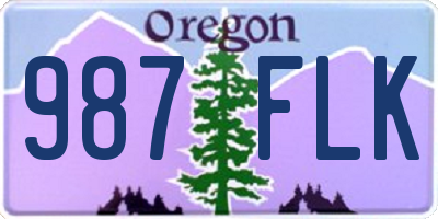 OR license plate 987FLK