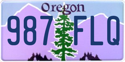 OR license plate 987FLQ