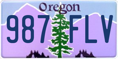 OR license plate 987FLV