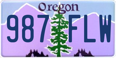 OR license plate 987FLW