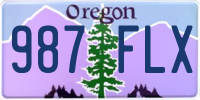 OR license plate 987FLX