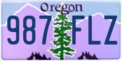 OR license plate 987FLZ