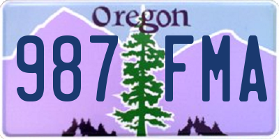 OR license plate 987FMA