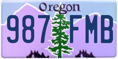 OR license plate 987FMB