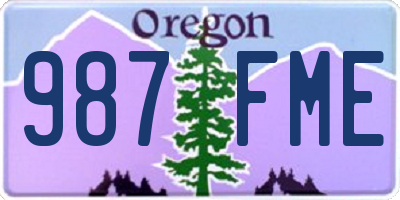 OR license plate 987FME