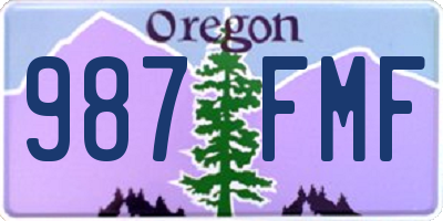 OR license plate 987FMF