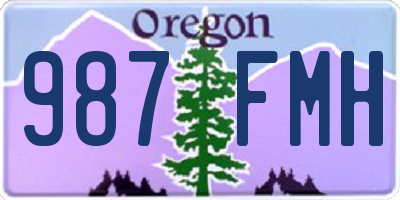 OR license plate 987FMH