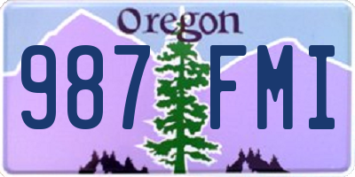 OR license plate 987FMI