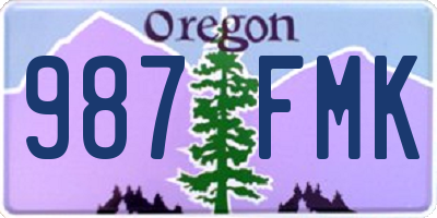 OR license plate 987FMK