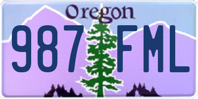 OR license plate 987FML