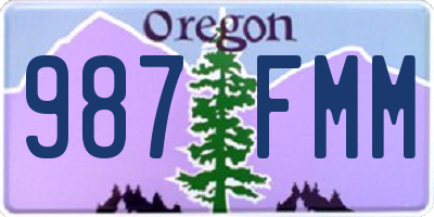 OR license plate 987FMM