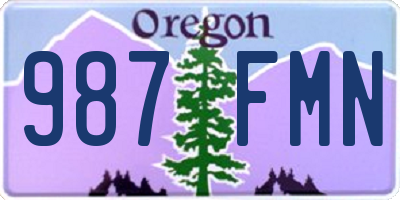 OR license plate 987FMN