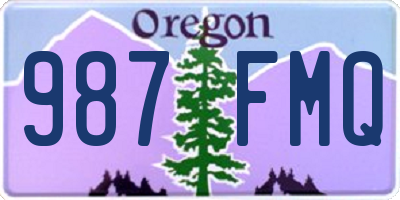 OR license plate 987FMQ
