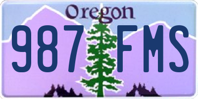 OR license plate 987FMS
