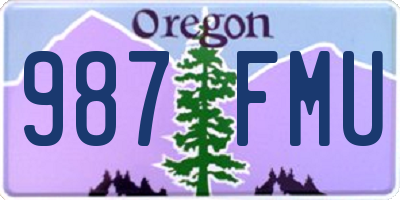 OR license plate 987FMU