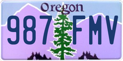 OR license plate 987FMV