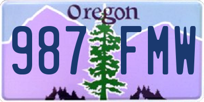OR license plate 987FMW