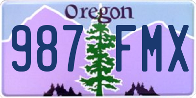 OR license plate 987FMX