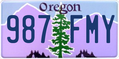 OR license plate 987FMY