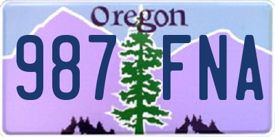 OR license plate 987FNA