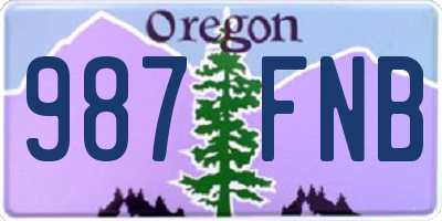 OR license plate 987FNB