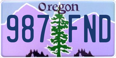 OR license plate 987FND