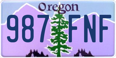 OR license plate 987FNF