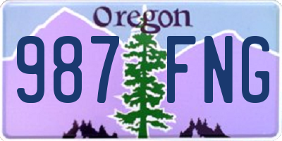 OR license plate 987FNG