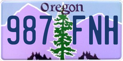 OR license plate 987FNH