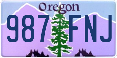 OR license plate 987FNJ