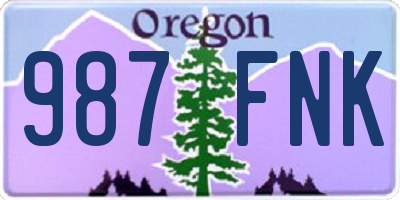 OR license plate 987FNK