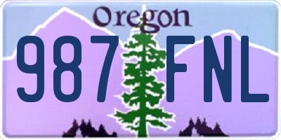 OR license plate 987FNL