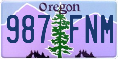 OR license plate 987FNM