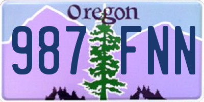 OR license plate 987FNN