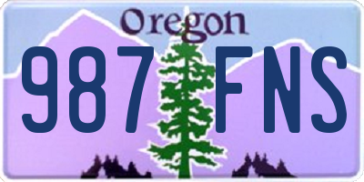 OR license plate 987FNS