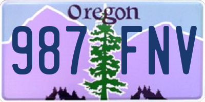 OR license plate 987FNV