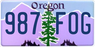 OR license plate 987FOG