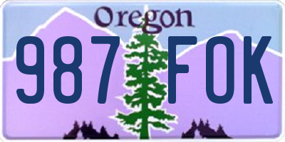 OR license plate 987FOK