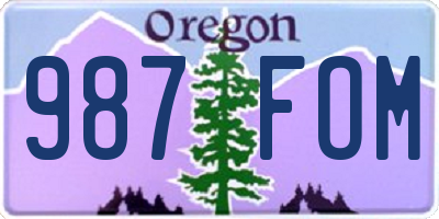 OR license plate 987FOM