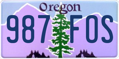OR license plate 987FOS