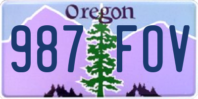 OR license plate 987FOV